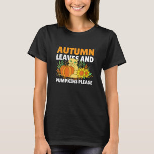 Herbstblätter und Kürbis bitte mit einer Katze für T-Shirt