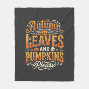 Herbstblätter und Kürbisse bitte Halloween-Design Fleecedecke