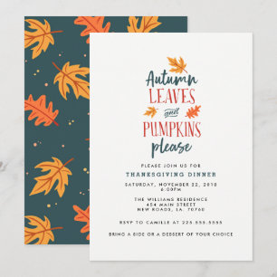 Herbstblätter und Pumpen Einladung