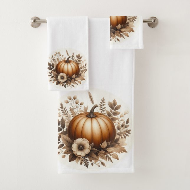 Herbstblätter und Pumpkin Badhandtuch Set (Insitu)
