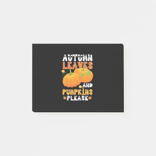 Herbstblätter und Pumpkins Bitte Geburtstag Post-it Klebezettel (Vorderseite)