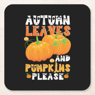 Herbstblätter und Pumpkins Bitte Geburtstag Rechteckiger Pappuntersetzer