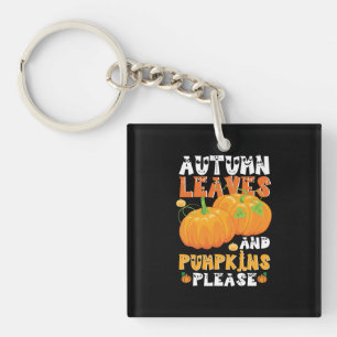 Herbstblätter und Pumpkins Bitte Geburtstag Schlüsselanhänger