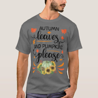 Herbstblätter und Pumpkins fallen bitte auf ein Ge T-Shirt