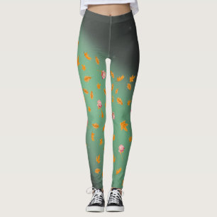 Herbstblätter und Rose Leggings
