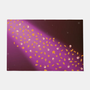 Herbstblätter und Rose - rosa Flare Fußmatte