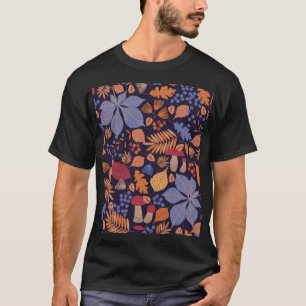 Herbstblätter, Vintage Pilzbilder. T-Shirt