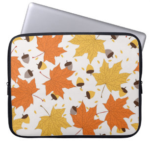 Herbstblätter, Vintages nahtloses Design. Laptopschutzhülle