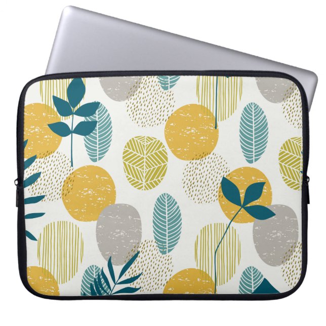 Herbstblätter, Vintages nahtloses Muster. Laptopschutzhülle (Vorderseite)