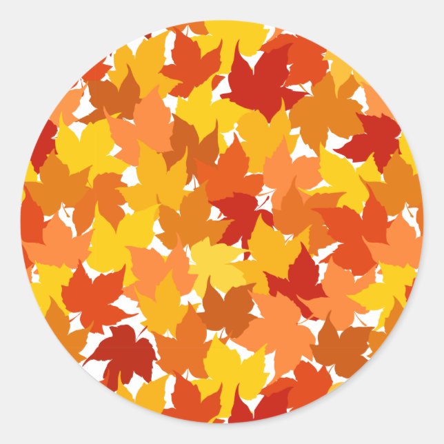 Herbstblätter von Ahorn Runder Aufkleber (Vorderseite)