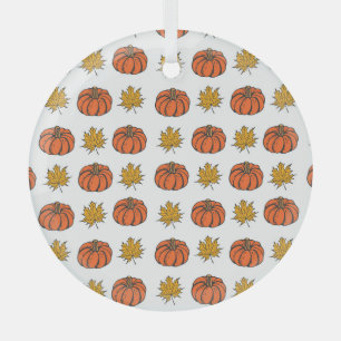 Herbstblätter: Von Hand Gezeichnet Kürbismuster Ornament Aus Glas