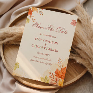 Herbstblätter Warm Elegant Save The Date