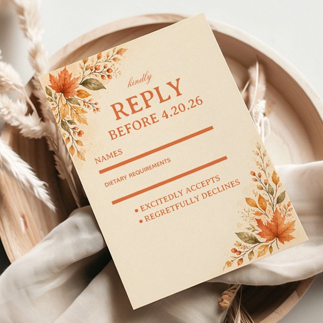 Herbstblätter Warm RSVP Karte (Von Creator hochgeladen)