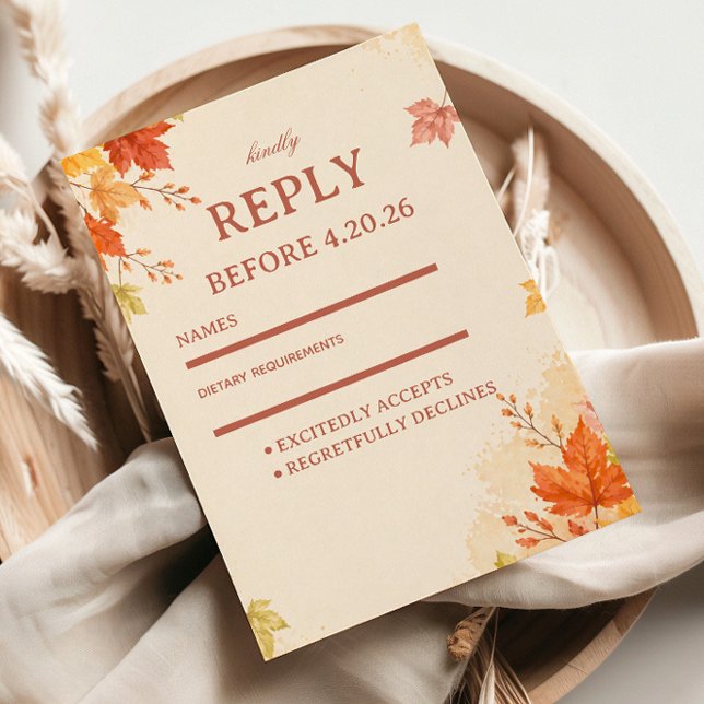 Herbstblätter Warm RSVP Karte (Von Creator hochgeladen)