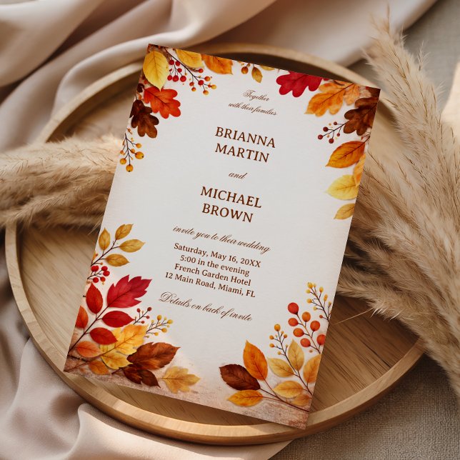 Herbstblätter Warme Botanik Einladung (Von Creator hochgeladen)