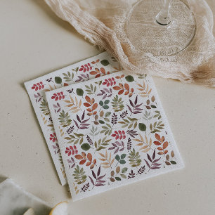 Herbstblätter Wasserfarbe Farbige Blätter Serviette