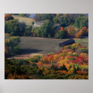 Herbstblätterfelder Barn Nature Orton Art Poster