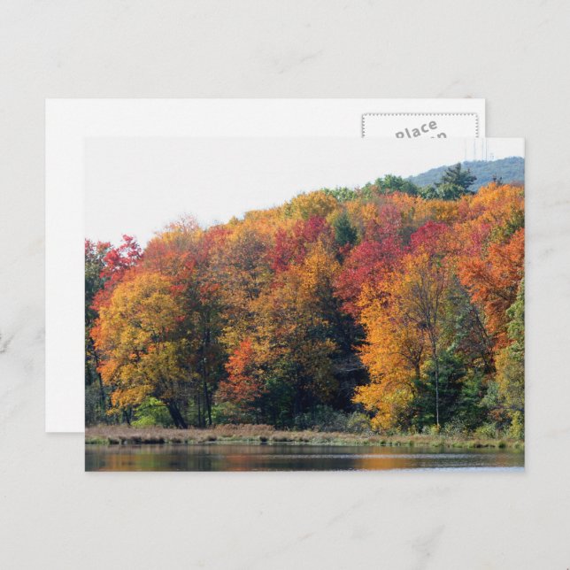 Herbstblätterteig Natur Personalisiert Postkarte (Vorne/Hinten)