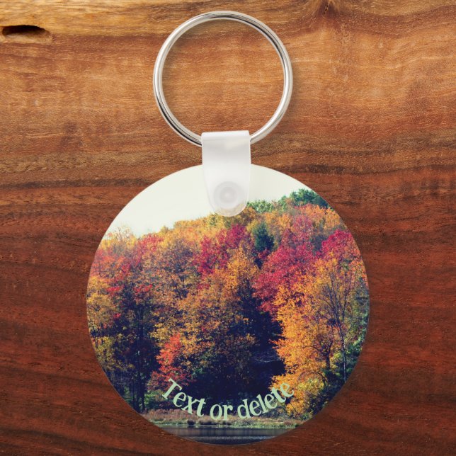 Herbstblätterteig Natur Personalisiert Schlüsselanhänger (Vorderseite)