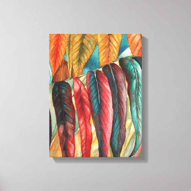 Herbstblattfarben originelle moderne Kunst Leinwanddruck (Vorderseite)
