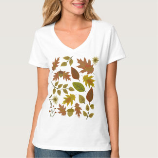 Herbstblattmuster Herbstfarben orange T-Shirt