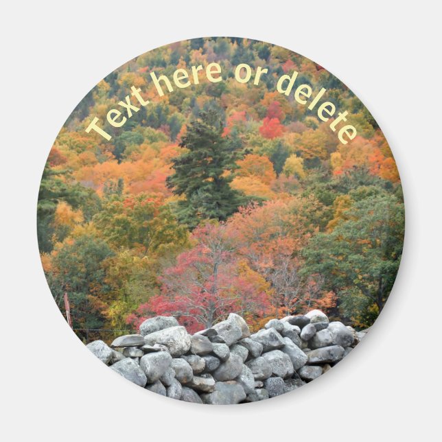 Herbstblättrige Steinmauer Natur Personalisiert Magnet (Vorne)