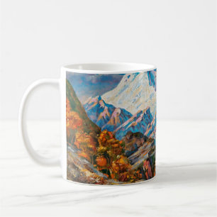 Herbstblick auf den zweiköpfigen Elbrus. Mou Kaffeetasse
