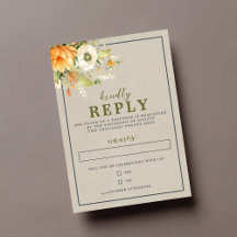 Herbstbloms floraler Fall Orange Grüne Hochzeit