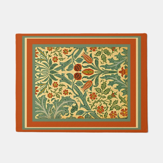 Herbstblume, William Morris Muster, Fußmatte (Vorderseite)