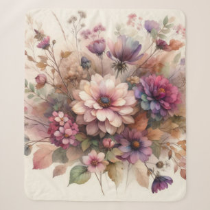 Herbstblumen in Pastellfarben Aquarellmalerei Sherpadecke