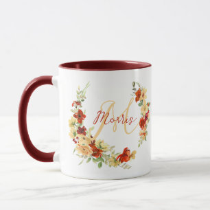 Herbstblumen personalisiert tasse