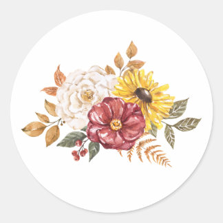 Herbstblumen Runder Aufkleber