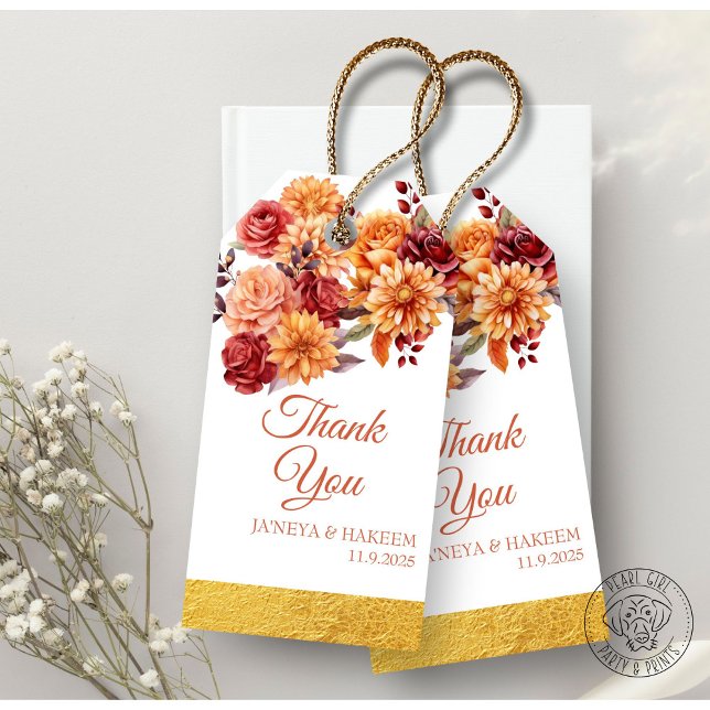 Herbstblumenhochzeit Geschenkanhänger (Von Creator hochgeladen)