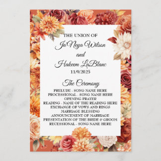 Herbstblumenhochzeitprogramm Programm