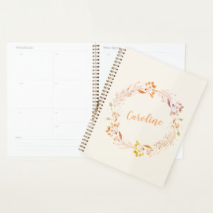 Herbstblumenkruste Mit Monogramm Planer