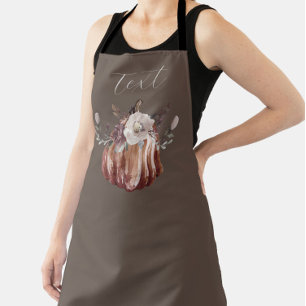 Herbstblumenkürbis braun, Terrakotta, abstumpf Schürze