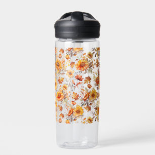Herbstblumenmuster B01 Trinkflasche