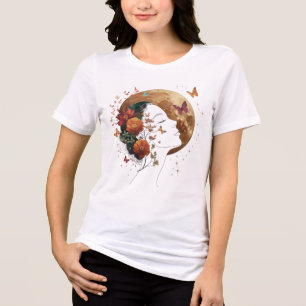Herbstblüten-Ästhetik, feine Kunst, zunehmender Mo Tri-Blend Shirt