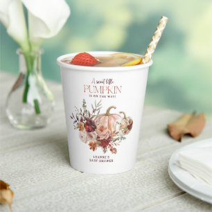 Herbstblüten 'ein kleiner Kürbis' Babyparty Pappbecher
