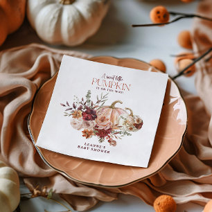 Herbstblüten 'ein kleiner Kürbis' Babyparty Serviette