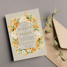 Herbstblüten floraler Fall Grüne Orange Hochzeit