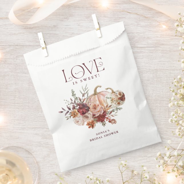Herbstblüten "Liebe ist süß" Herbst Brautparty Geschenktütchen (Ausgeschnitten)