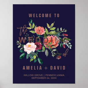 Herbstblütenhochzeit - Rose Goldene Hochzeit Poster