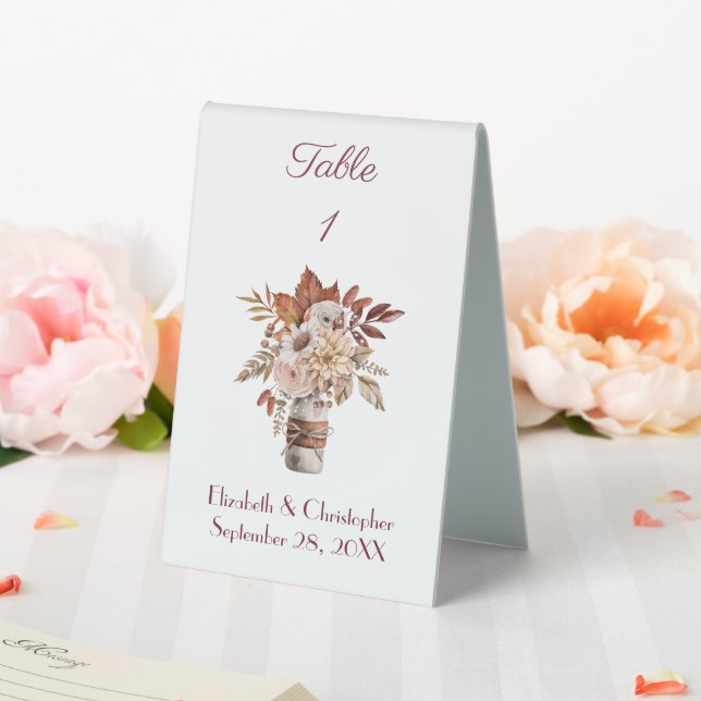 Herbstblütenhochzeit Tischaufsteller (In Situ (Hochzeit))