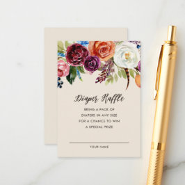 Herbstboho bläst Babydusche Windelwaschkarte Begleitkarte