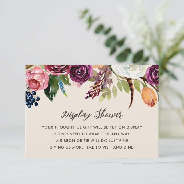 Herbstboho Blooms zeigt Dusche ohne Geschenkwrap Begleitkarte (Stehend Vorderseite)