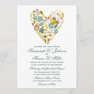 Herbstboho Hochzeit im Herbst Blumenkohl Einladung
