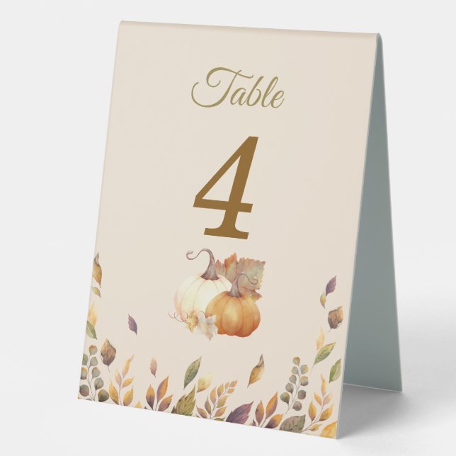 Herbstboho Rustic Baby Dusche Tischaufsteller (Vorderseite)
