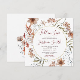 Herbstboho-Wildblumen sinken im Brautparty Liebe Einladung