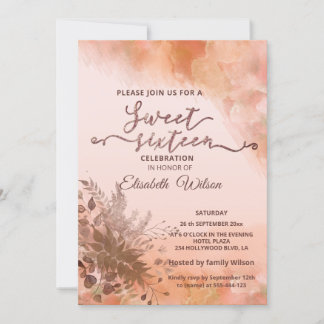 Herbstbotanisch errötete Kantalupe Wasserfarbe Einladung